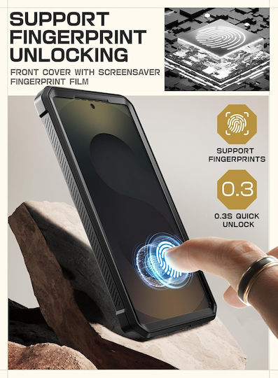 Supcase Unicorn Beetle Pro 360 Full Cover Tempered Glass Μαύρο (Galaxy S25 Ultra)