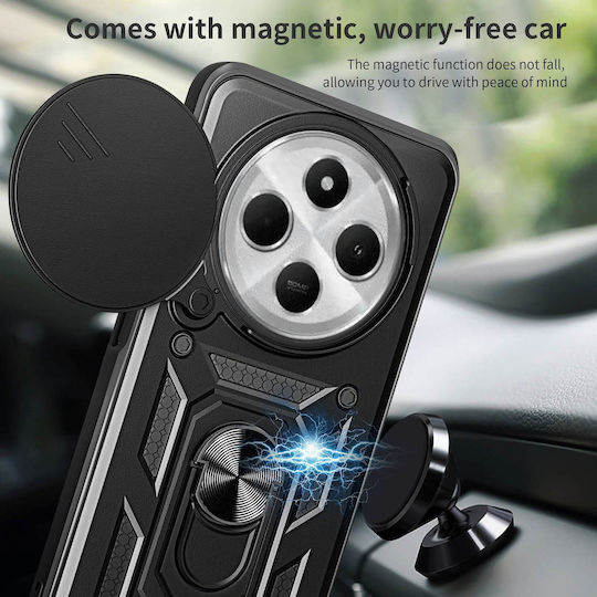 Bodycell Slide Cover Задна корица Силикон Черен (Redmi 14C / Poco C75)