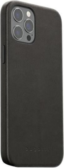 Bugatti Umschlag Rückseite Leder Schwarz (iPhone 12 Pro Max)