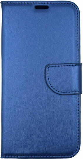 Книга Изкуствена кожа Син (Galaxy A6+ 2018)