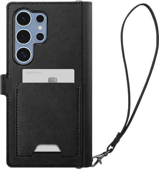 Spigen Wallet S Synthetisches Leder / Leder Schwarz (Galaxy S25 Ultra,Samsung S25 Ultra)