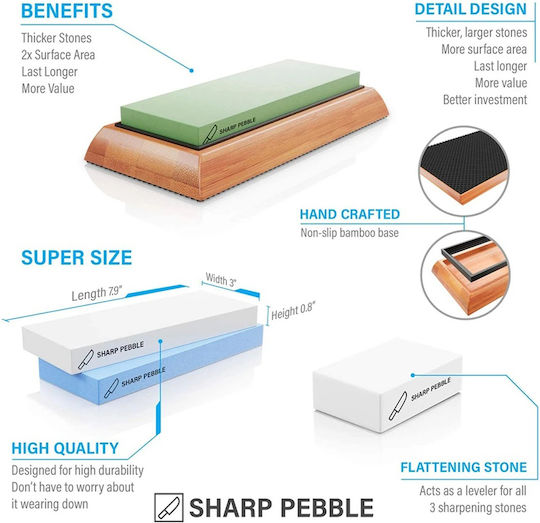 Sharp Pebble Πέτρα Ακονίσματος Τριπλή με Πυκνότητα 400/1000/6000