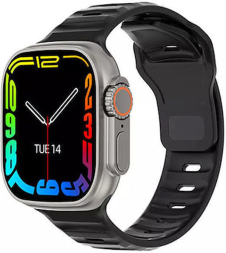 T800 Ultra 49mm Smartwatch mit Pulsmesser (Schwarz)