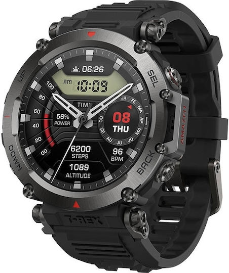 Amazfit T-Rex Ultra 47mm Waterproof Smartwatch with Heart Rate Monitor (Abyss Black)