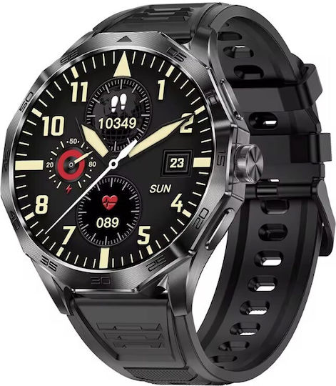 Aoke DA03 Smartwatch mit Pulsmesser (Black Case / Black Metal Strap)