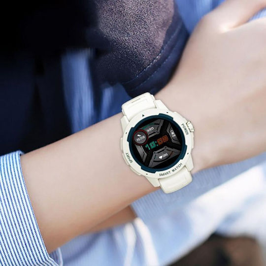 North Edge Mars 2 45mm Smartwatch με Παλμογράφο (Λευκό)