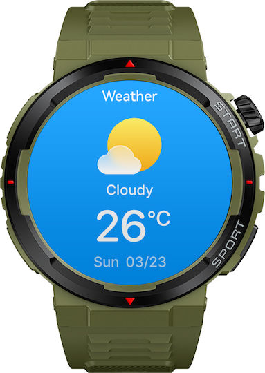 Zeblaze Ares 3 Plus 46mm Smartwatch with Heart Rate Monitor (Green)