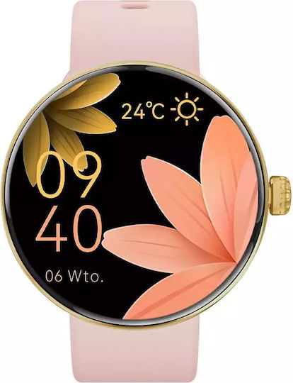 Forever Forevive 5 SB-365 Smartwatch με Παλμογράφο (Χρυσό)