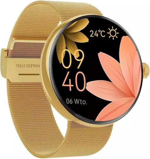 Forever Forevive 5 SB-365 Smartwatch με Παλμογράφο (Χρυσό)