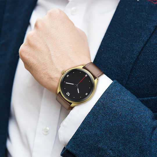 Hoco Y22 Call Version Smartwatch με Παλμογράφο (Χρυσό)