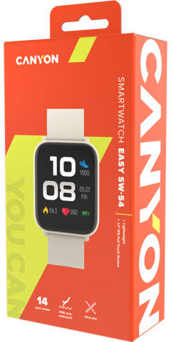 Canyon Easy Sw-54 41mm Waterproof Smartwatch with Heart Rate Monitor Beige