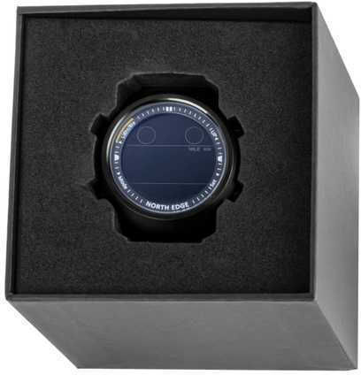 North Edge Laker 44mm Wasserdicht Smartwatch mit Pulsmesser (Schwarz)