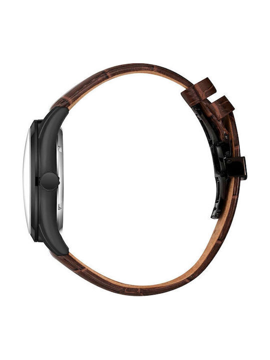 Beverly Hills Polo Club Men's Watch Automatic with Brown Leather Strap