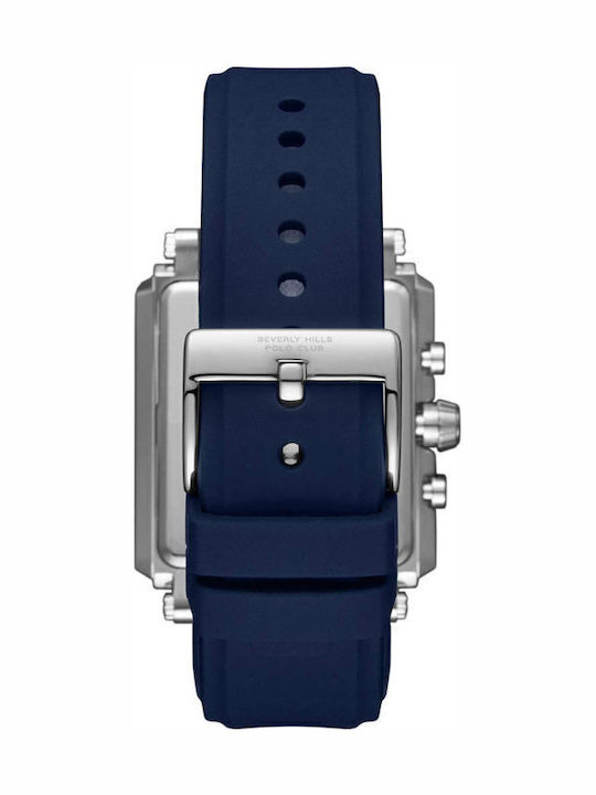 Beverly Hills Polo Club Men's Watch Battery with Blue Rubber Strap