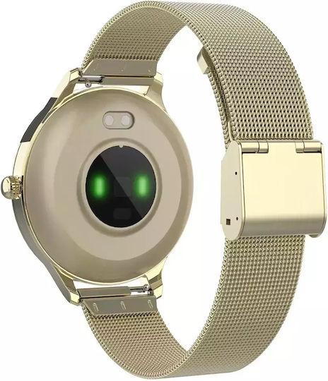 Forever Velora SB-306 Stainless Steel 38mm Smartwatch with Heart Rate Sensor Gold M/L