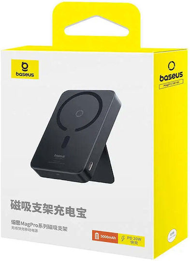 Baseus MagPro MagSafe Power Bank 5000mAh 20W με Θύρα USB-C Power Delivery Μαύρο