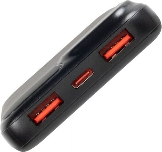 Rivacase Baterie Externă 10000mAh 20W Cu 2 Porturi De Ieșire USB-A Și Port USB-C Power Delivery Încărcare Rapidă Neagră