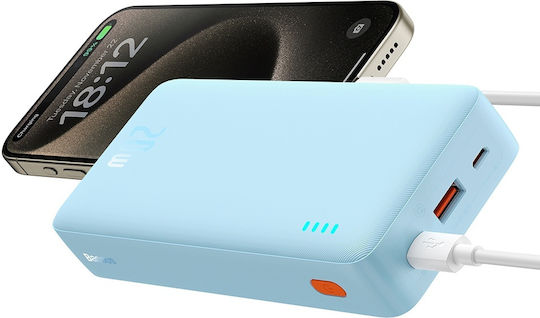 Baseus Airpow Power Bank 20000mAh 20W with USB-A Port and USB-C Port Light Blue
