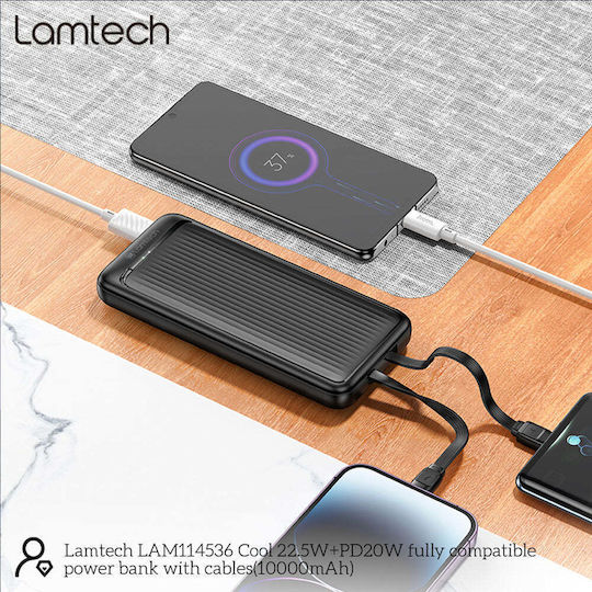 Lamtech Power Bank 10000mAh 22.5W με Θύρα USB-A Μαύρο