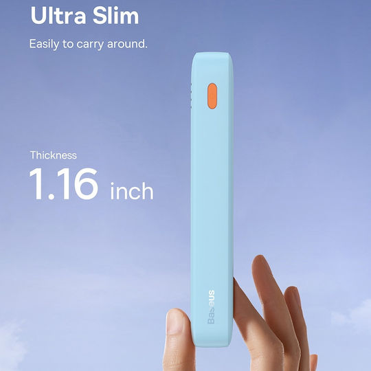 Baseus Airpow Power Bank 20000mAh 20W with USB-A Port and USB-C Port Light Blue