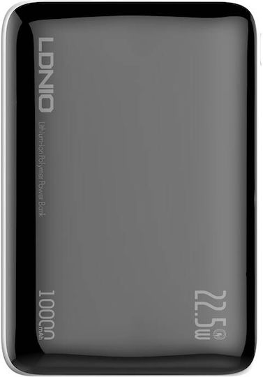 Ldnio PQ25 Power Bank 10000mAh 22.5W με Θύρα USB-A και Θύρα USB-C Μαύρο