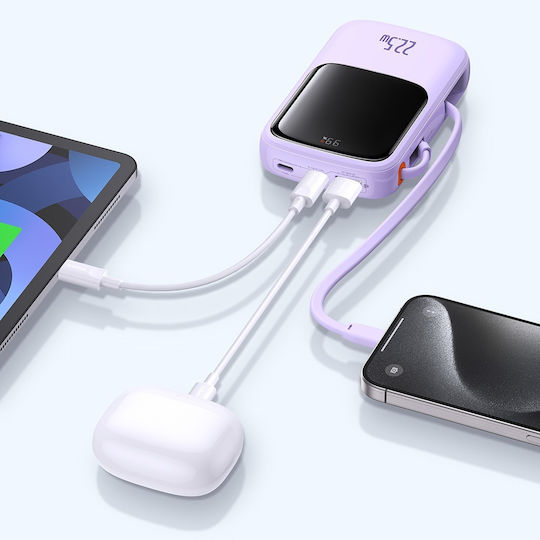 Baseus Qpow Pro+ Power Bank 10000mAh 22,5W Ladeleistung / Schnellladung Lila