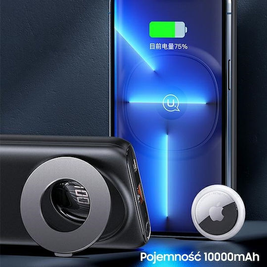 Usams PB62 MagSafe Power Bank 10000mAh 20W με Θύρα USB-A και Θύρα USB-C Power Delivery / Quick Charge 3.0 Μπλε