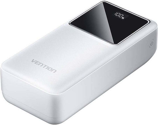 Vention FHMW0 Power Bank 30000mAh 22.5W με 2 Θύρες USB-A και Θύρα USB-C Λευκό
