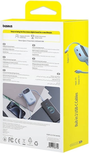 Baseus QPow 2 Power Bank 10000mAh 30W с USB-A порт и USB-C порт Син