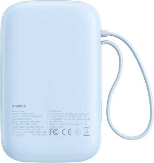 Baseus QPow 2 Power Bank 10000mAh 30W с USB-A порт и USB-C порт Син