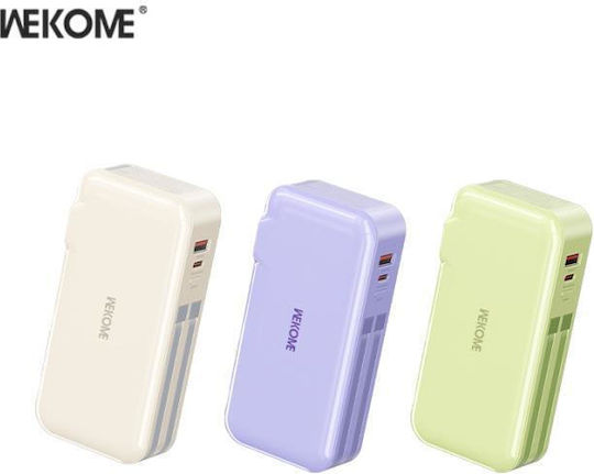 WK WP-46 Power Bank 10000mAh 22.5W with USB-A Port and USB-C Port Purple