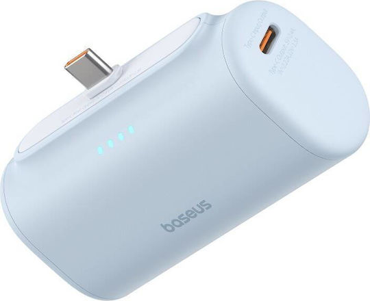Baseus Compact Series Built-in Type-C Power Bank 5000mAh 20W с USB-C порт Power Delivery / Бързо зареждане 3.0 Син