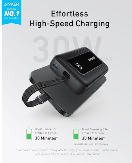 Anker Zolo Power Bank 10000mAh 30W с USB-C порт Черен