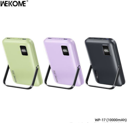 WK WP-17 MagSafe Power Bank 10000mAh 20W με 2 Θύρες USB-C Μωβ
