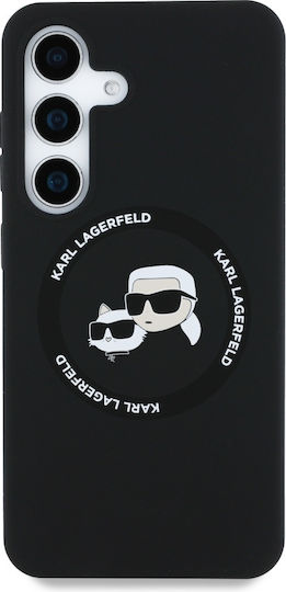 Karl Lagerfeld Heads Umschlag Rückseite Silikon 0.3mm Schwarz (Galaxy S25+)