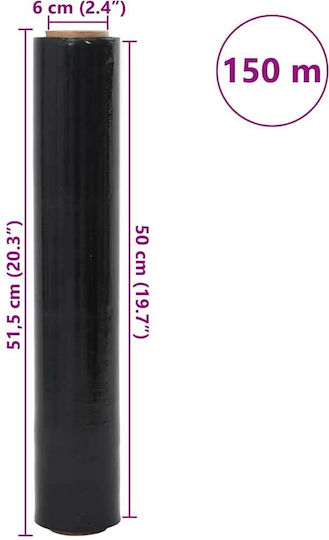 Vidaxl Stretch Film 6 Τεμάχια Μαύρο 23 Μm 50 Cm X 150 M Μαύρο