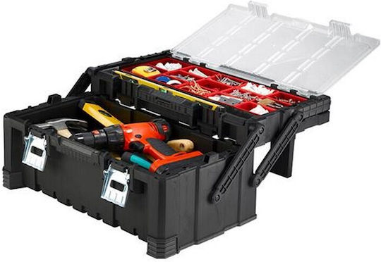 Keter Cantilever Hand Tool Case Plastic with Tobacco Case Dimensions: W56.7xD31.4xH24.5cm