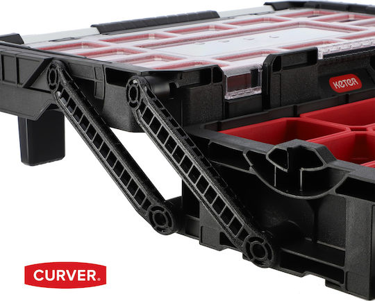 Keter Connect Cantilever Hand Tool Case Plastic 2 Levels with Tobacco Case Dimensions: W56.5xD31.7xH25cm