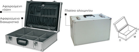 CT Brand Βαλίτσα Εργαλείων Αλουμινίου Π46xB33.5xΥ15.5cm