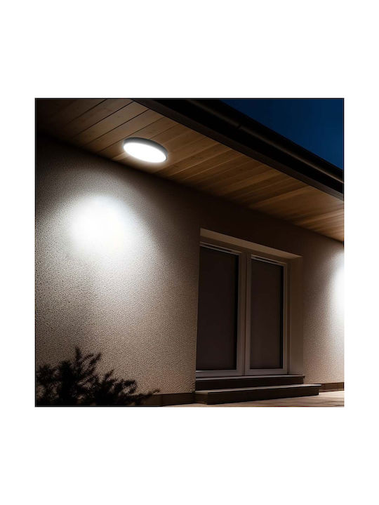 V-TAC Deckenleuchte für den Außenbereich mit integriertem LED in Schwarz Farbe 76721