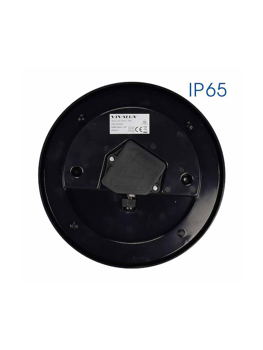 Vivalux Waterproof Outdoor Ceiling Light with Integrated LED in Black Color VIV004748