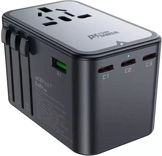 Acefast Multifunctional Travel Z1 Αντάπτορας Πρίζας από Universal σε Universal