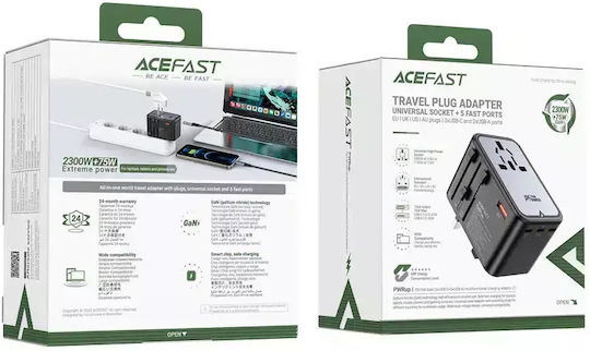 Acefast Multifunctional Travel Z1 Αντάπτορας Πρίζας από Universal σε Universal