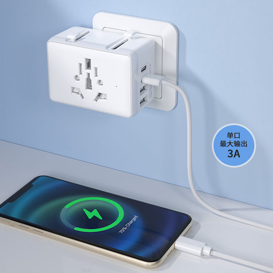 Techsuit Adaptor Priză de la Universal în Universal