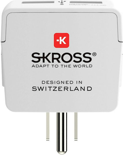 Skross Αντάπτορας Πρίζας σε Αμερικής με 2 Θύρες USB
