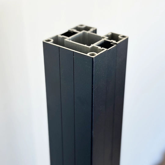 Showood Träger für Gartenzaun aus Aluminium 7.5x7.5x180cm 1Stück Black