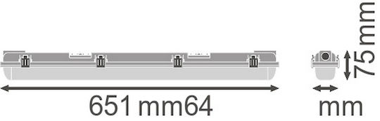 Lighting Batten Dp 1x60cm Ip65 4099854118050 Ledvance Osram