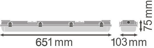Bată iluminat DP 2x60cm IP65 4099854118074 Ledvance Osram