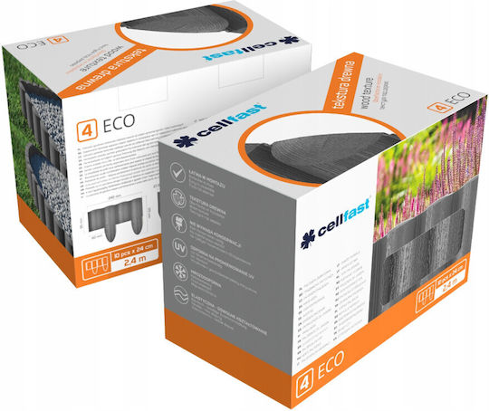 Cellfast Ξύλινη Μπορντούρα Κήπου σε Γκρι Χρώμα 24x10cm 5τμχ