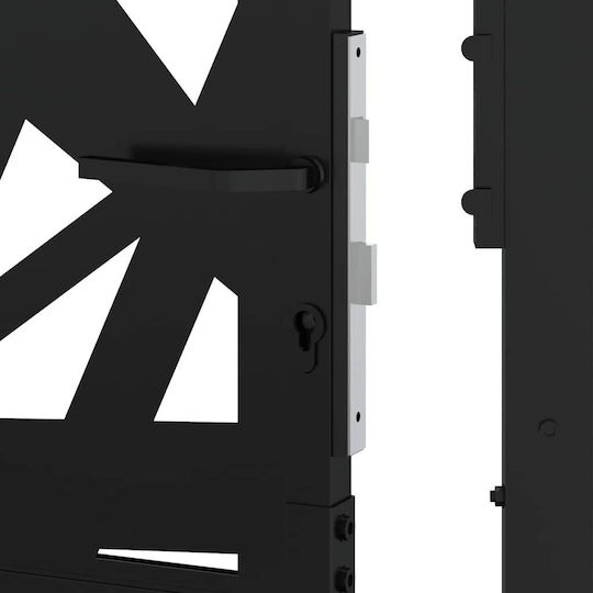 Vidaxl Πύλη Κήπου Μαύρη 105x180 Cm Ατσάλινη Ελαφριά Σχεδίαση Μαύρο